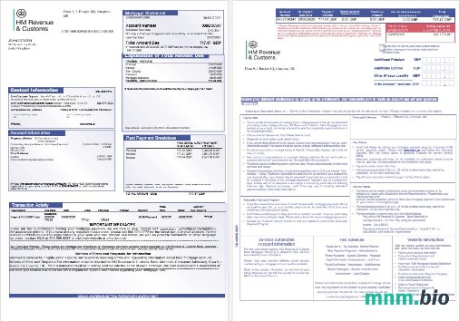 Zjednoczone Królestwo HM Revenue & Customs wyciąg z kredytu hipotecznego w formatach Word i PDF, 3 strony 1-2